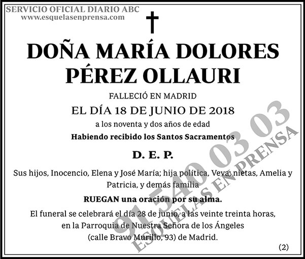 María Dolores Pérez Ollauri